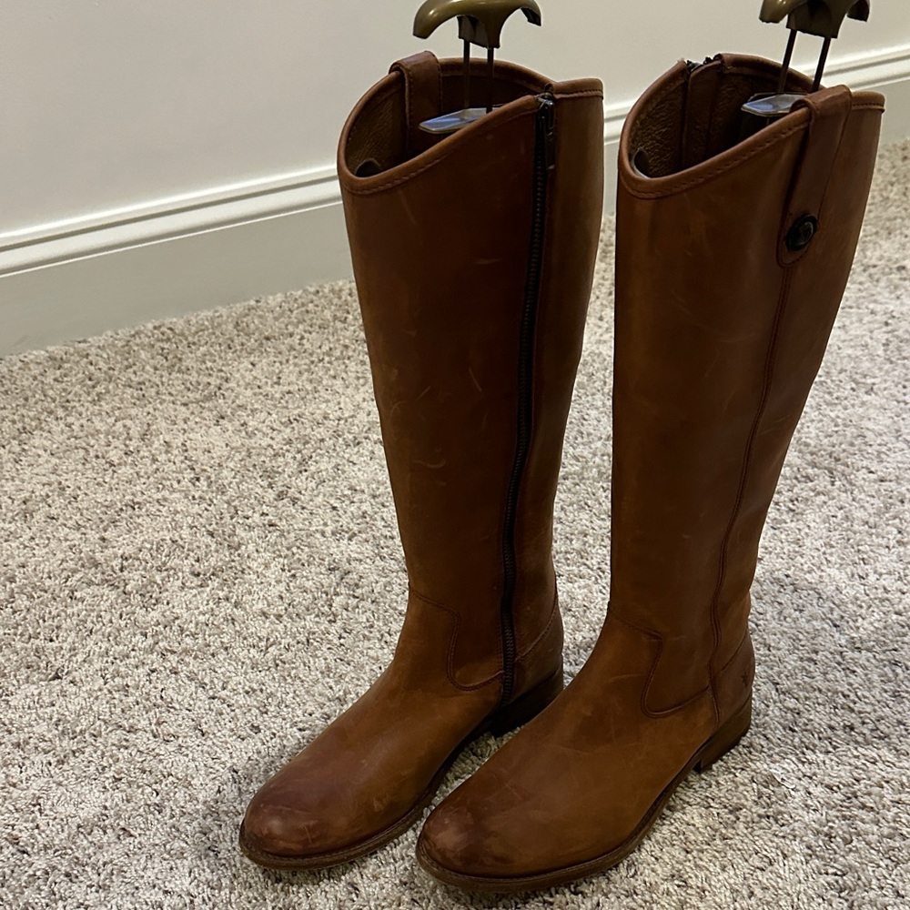 Frye Brown Leather Over-the-Knee Riding Boots